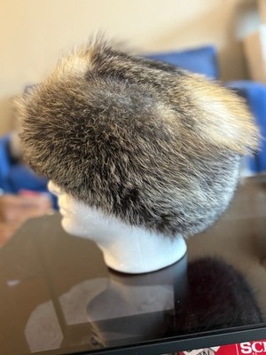 Real Cross Fox Fur Hat Wild Fox Pelt Size XL Silk Lining Trapper