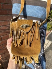 Vintage Brown Suede Fringe Festival Stash Bag