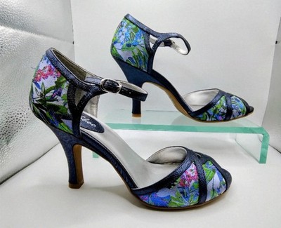 Ruby Shoo Eliza blaue Peeptoe-Sandalen für besondere Anlässe in Größe UK 7 ungetragen