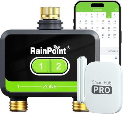 2 Zone Smart WiFi Water Timer RainPoint Hose Controller