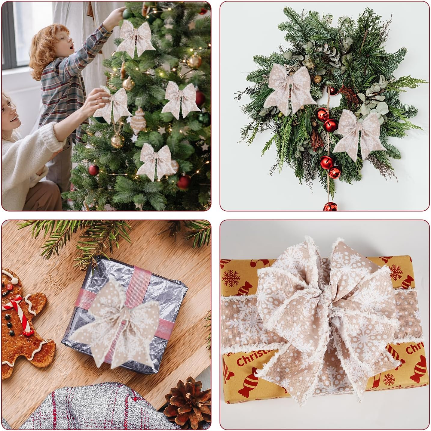 Winter White Snowflake Ribbon - 10Yd x 2.5In with Burrs for Crafting thumbnail 7