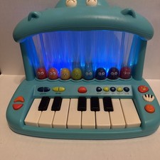 B Toys Hippo Pop Musical Toy Keyboard Piano Kid Songs Sounds Lights