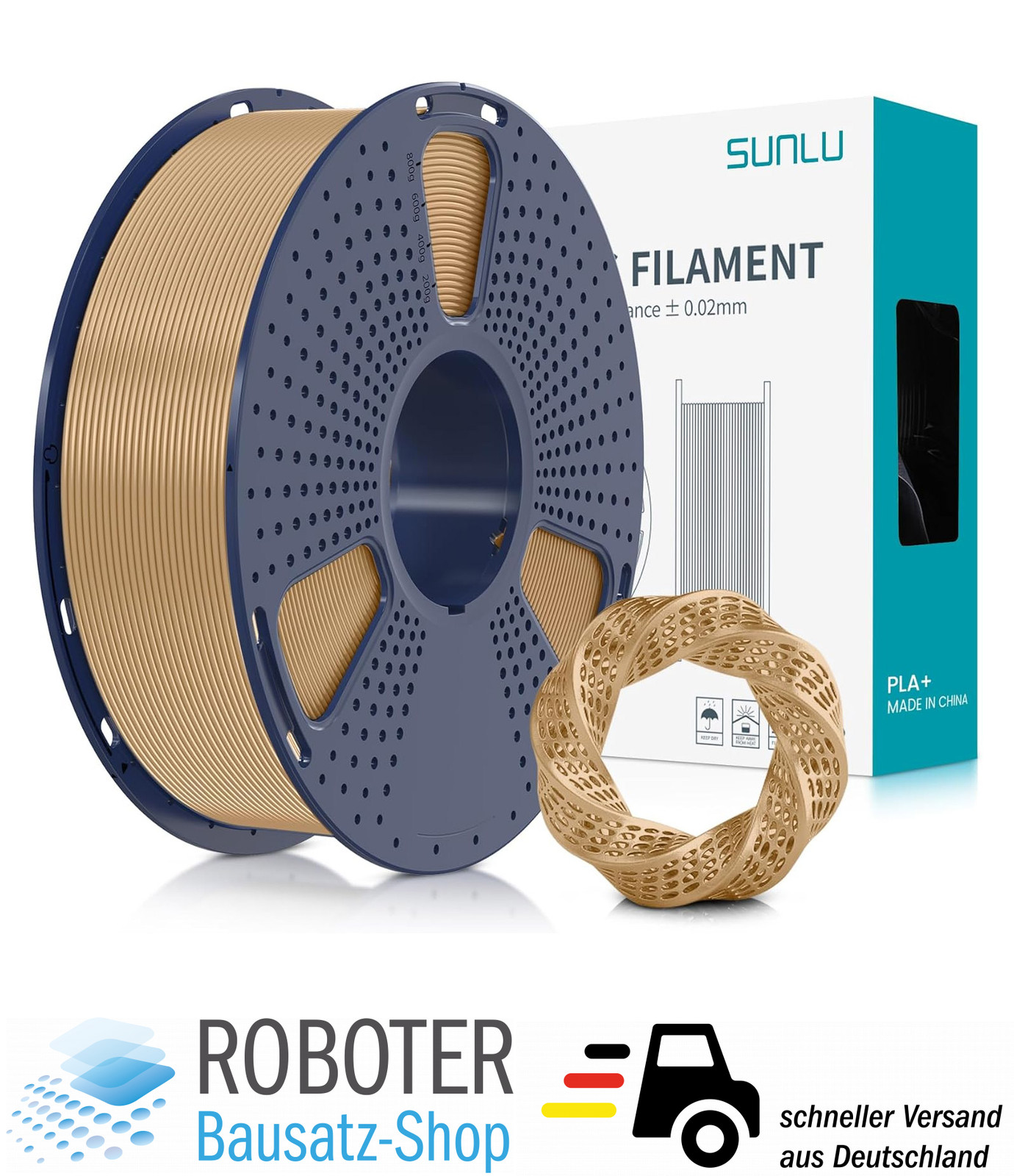 Sunlu Wood Filament 1.75mm 1kg mit Holz-Partikel für 3D-Drucker