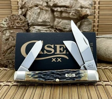 Case XX USA Pocket Worn Hand Fired Mediterranean Blue Bone Large Stockman Knife