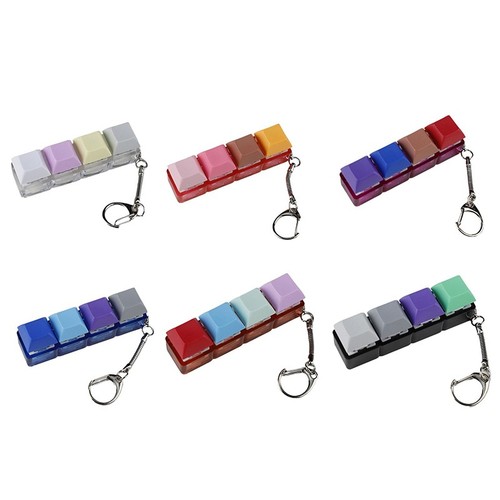 4-Keys Mechanical Keyboard Key Toy Keychain Party Stress Relief DIY Fidget - Afbeelding 11 van 34