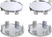 4PCS Car Wheel Center Caps, ABS Snap-in Rim Center Hub Caps Cove Color: Silver