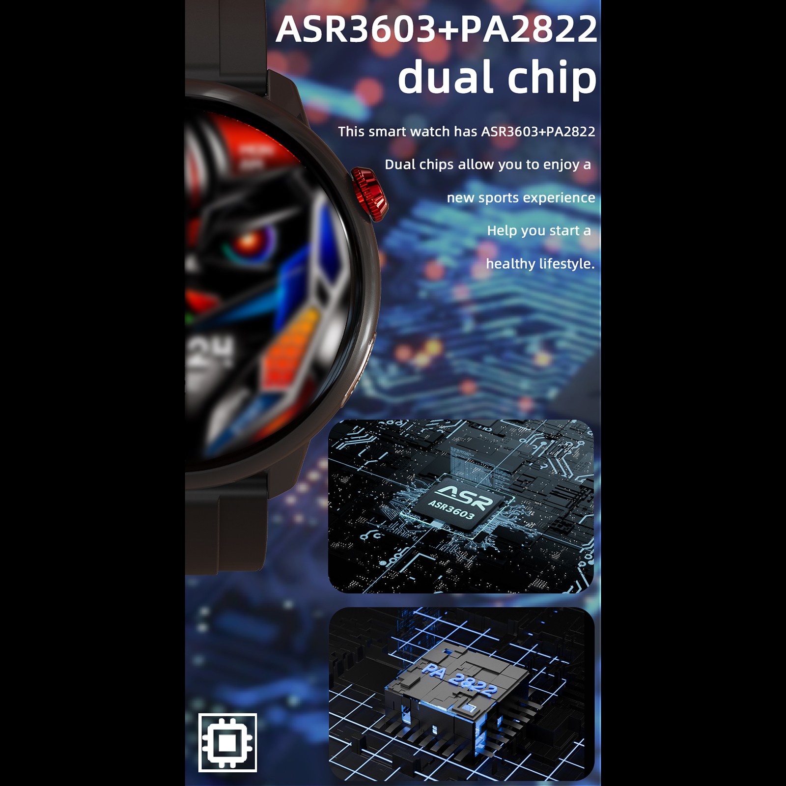 LOKMAT SKY GT Smart Watch Fitness Tracker Wristwatch Health Monitor Watch BCPK