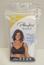 Playtex 18 Hour Ultimate Lift Bra Wireless White Animal 4745 Size 40B