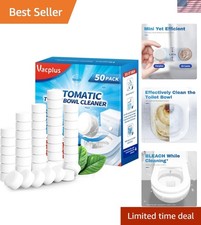 Powerful Bleach Toilet Bowl Cleaner Tablets - 50 Pack for Lasting Freshness