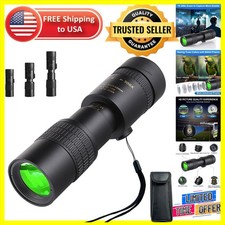 10-300x Zoom Monocular Telescope Black - Ideal for Birdwatching  Stargazing