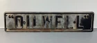 Vintage 40’s -50’s Pressed Steel Embossed OILWELL Lease Sign, Oil Well Pump Sign