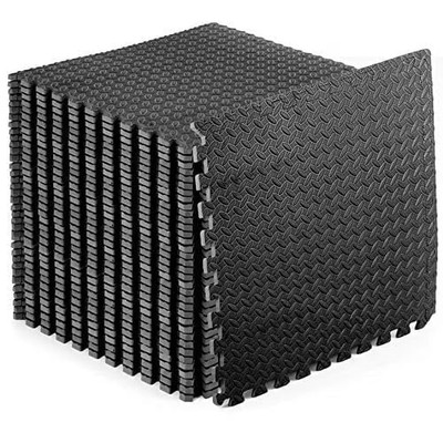 Puzzle Exercise Mat, 1/2'' Thick EVA Foam Interlocking Tiles