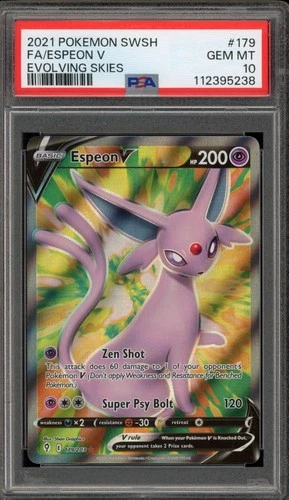 Pokemon Espeon V Evolving Skies Full Art #179 PSA 10 Gem Mint