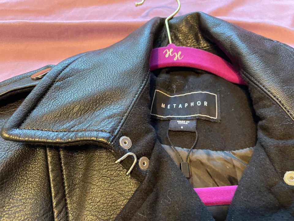 Metaphor 6 женщин черный Pleather Тренч - Изображение 2 из 4