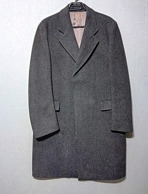 Vintage Prova Coat mens 44 grey cashmere wool Made In Britain trench classic