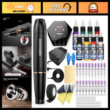 Complete Tattoo Gun Kit - Rotary Tattoo Machine & Cartridge Supplies for Beginne