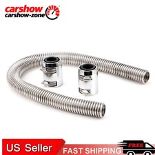 Universal 36 Stainless Steel Radiator Flexible Coolant Water Hose Kit W4 Caps