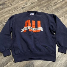 Vintage 90s Auburn Tigers Russell Athletic Navy Sweatshirt USA Made XL