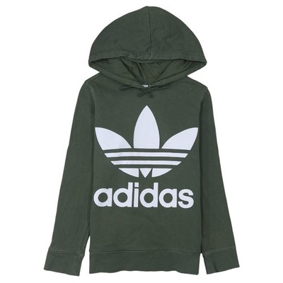 Adidas Damen grüner Kapuzenpullover Hoodie Größe 10 kleiner Logodruck