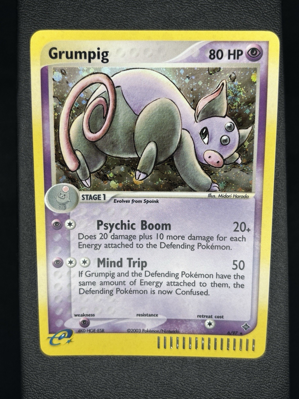 Grumpig 6/97 EX Dragon Holo Rare Pokemon TCG Mint