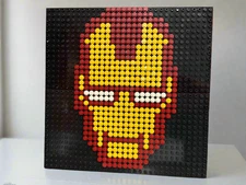 Iron Man Pixel Art | 32x32 LEGO-Compatible Brick Mosaic | Marvel Superhero Wall