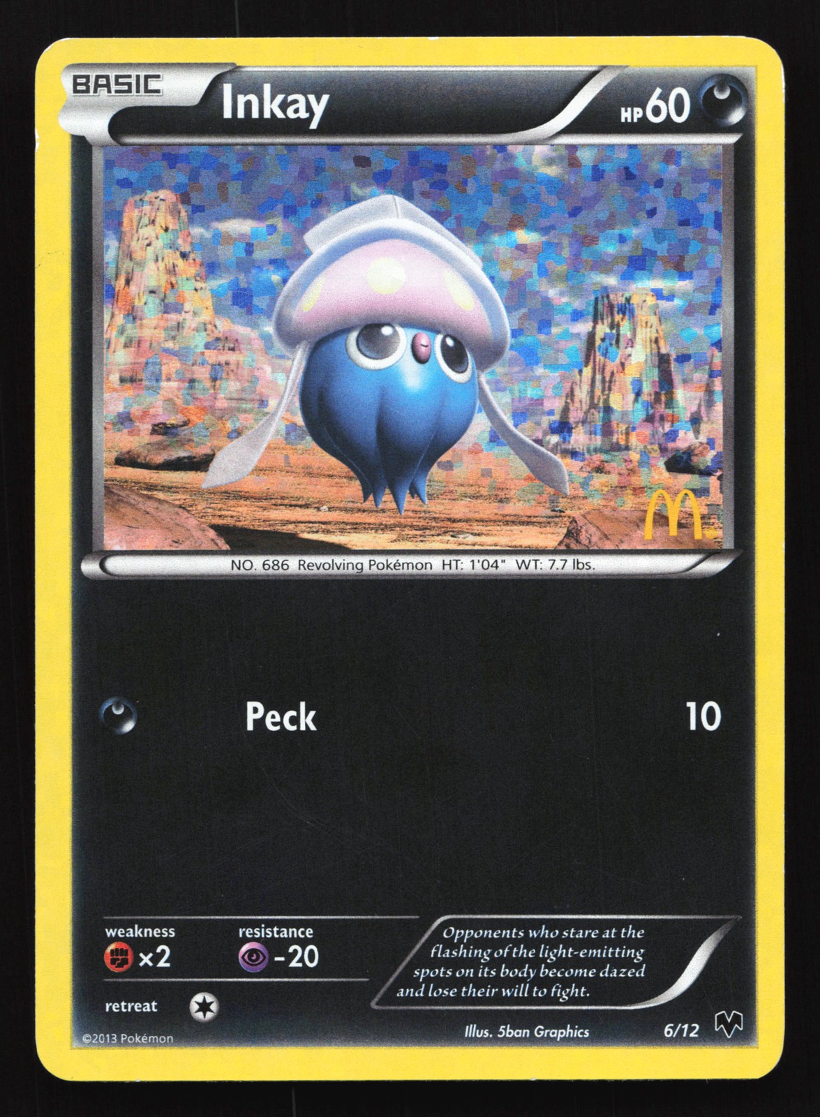 Inkay 6/12 McDonald's 2014 Promo Holo Pokemon Card