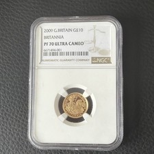 2009 Gold Britannia 1/10oz Proof £10 Coin 336/750 Boxed Royal Mint PF70