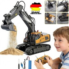 Ferngesteuerter Bagger Spielzeug RC Bagger mit Metall Schaufel Lichtern,Sound