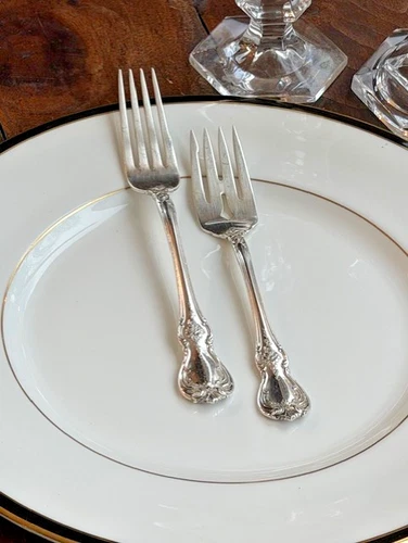 2 Towle Old Master Sterling Silver Dinner and Salad Fork Beautiful 88 grams