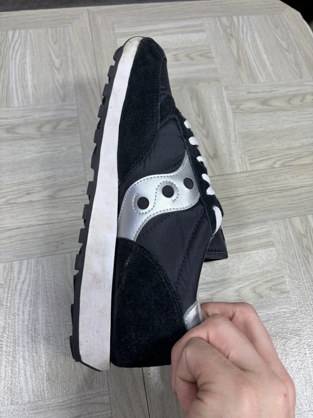 Saucony Jazz Original Black Silver Running Shoes Sneakers 2044-1 Men's Size 10.5 thumbnail 17