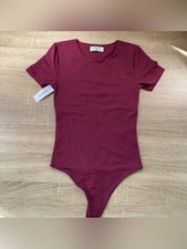 NWT Aritzia Babaton Contour Crew Short-Sleeve Bodysuit Grapevine XS