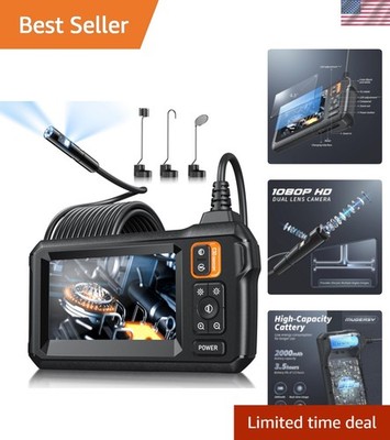 High-Definition Waterproof Bore Scope with Flexible 16.5FT Cable & LED Light