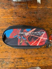The Amazing Spider-Man Zipper Pencil Case Blue Spider Logo Marvel 2012 NWT