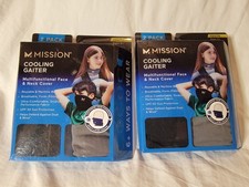 2 PK x 2 Mission Cooling Neck Gaiter Face/Neck Cover Youth Age 5 NEW