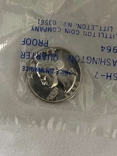 1964  CAMEO Washington Silver Proof Quarter Uncirculated 25c - Great Contrast