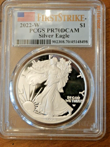 2022-W PCGS PR70 DCAM SILVER EAGLE FIRST STRIKE   FLAG LABEL