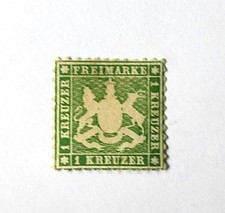 1863 Mi:500,- MiNr 25 b Wappen 1 Kr. dunkelgr&uuml;n weit gez&auml;hnt ungebraucht Befund
