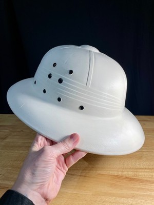 Vintage USPS Pith Helmet Midwest White Postal Worker Safari Sun Hat Uniform