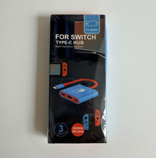 Nintendo Switch Type-C Hub 3-in-1 USB-C to HDMI 4K Adapter 11in Blue/Red