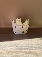 Vintage TAKAHASHI Cat Kitten Basket Ceramic Container San Francisco Japan 1970’s