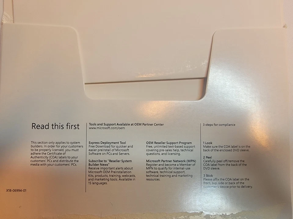 X18-45392 Microsoft Windows SVR STD 2012 x64 English Software DVD 2CPU/2VM - Image 4 of 4