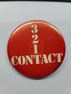 3 2 1 Contact Button Pin Vintage PBS show promo pin