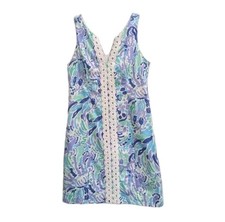 Lilly Pulitzer Ryder Lilly's Lilac Nice Ink Lace Front Shift Dress Size 2 Resort