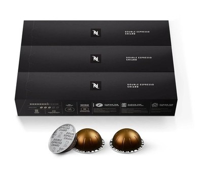 NESPRESSO Vertuo Double Espresso Chiaro, Medium Roast Espresso Coffee-30-Count