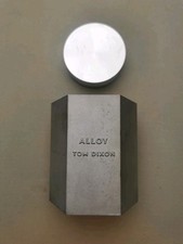 TOM DIXON portacandele esagonale in lega media e coperchio NUOVO argento grezza fusione 3of3