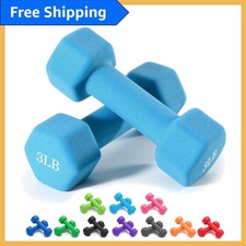 Ergonomic 2-Piece Hex Dumbbell Pair: 1-15 LB Neoprene with Anti-Roll Design