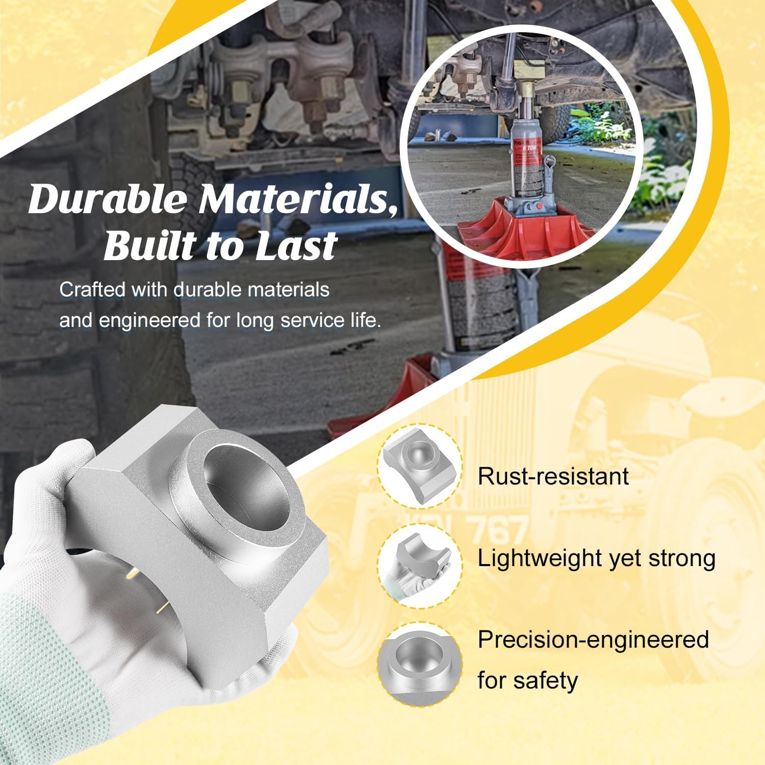 Universal Floor Jack / Bottle Jack Axle Adapter Lifting Saddle Fits Car Truck RV