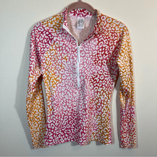 J. Crew Women  s Pink Orange Cheetah Leopard Rash Guard Small