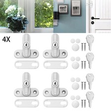 4PCS T Type Window Safety Locks UPVC Door Sash Jammer Security Restrictor Lock