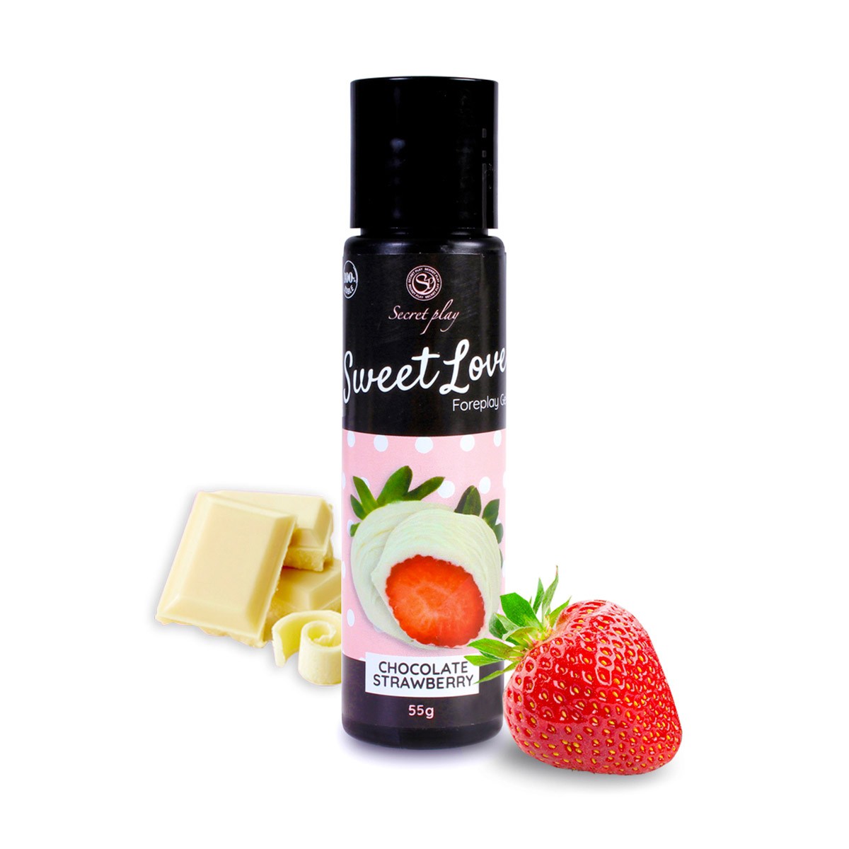 Lubrifiant comestible fraise chocolat blanc Secret Play contre la sécheresse intime